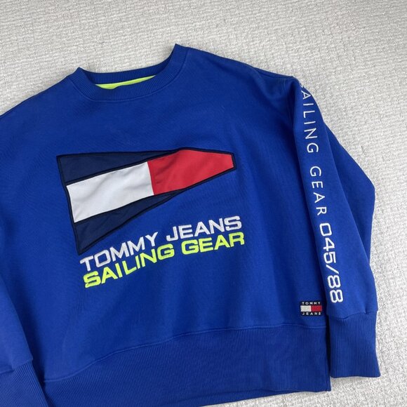 Tommy Jeans Sailing Gear Blue Sweatshirt Men XS 045/88 Retro Tommy - Picture 2 of 16